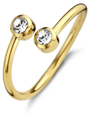 Produktbild von CO88 Collection Ring Dames - Staal - Zirkonia - Maat 58 - Goudkleurig - 8CR-10025-58