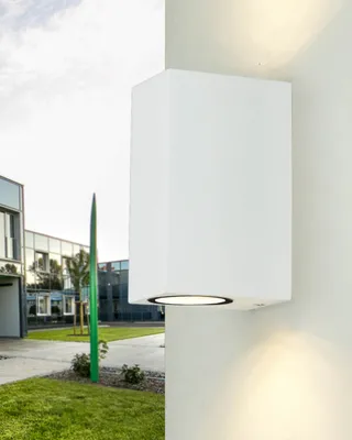 Produktbild von AALBORG Moderne Außenleuchte Wand Up Down Metall Glas GU10 IP44 Wandstrahler Außen Haus Garten Terrasse