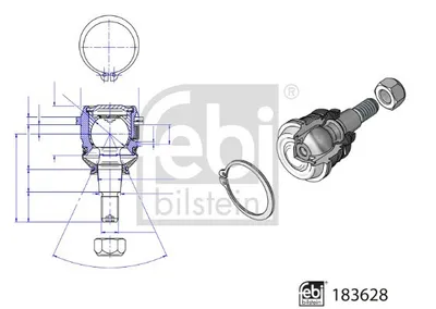 Produktbild von FEBI BILSTEIN Traggelenk Unten Vorne Links Vorne Rechts für HYUNDAI i20 Schrägheck (GB, IB) 183628
