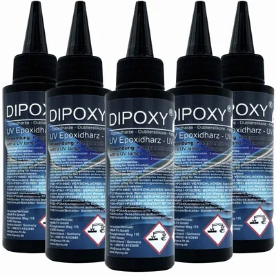 Produktbild von Schnellhärtendes UV Epoxidharz in Profi Qualität 5x100ml resin