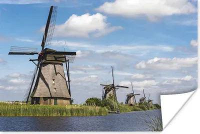 Produktbild von MuchoWow® Poster Mühle - Holland - Wasser 60x40 cm - Schlafzimmerdekoration