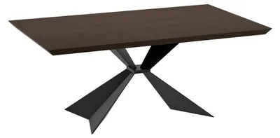 Produktbild von Stark Ausziehtisch mit wärmebehandelter Eichenfurnierplatte und schwarzen Metallbeinen – Maße 200/300 x 100 x 76 cm – Modernes Design