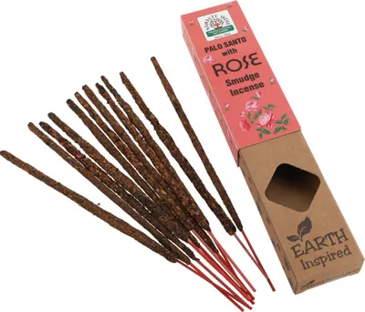 Immagine prodotto di Bastoncini d'incenso Namaste India naturali arrotolati a mano - Palo Santo Rose, rosso, 23*4,5*2 cm, bastoncini d'incenso indiano
