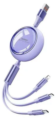Image de REMAX LINON SERIES 3-in-1 CHARGING CABLE 66W USB-C/MICRO/LIGHTNING PURPLE (câble de charge 3-en-1)