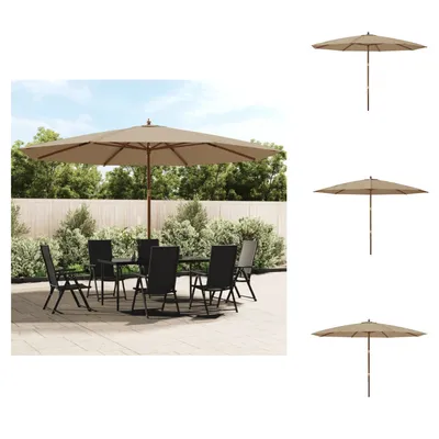 Produktbild von vidaXL Sonnenschirm mit Holzmast Taupe 400x273 cm - Sonnenschirme & Sonnenschutze