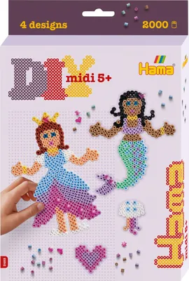 Obrázek produktu pro Nažehlovací korálky Hama 3453 Hama nažehlovací korálky midi "Princess & Mermaid", balení