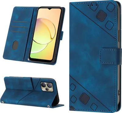 Obrázek produktu pro Pouzdro pro Realme 10 Embossed Flipové kožené pouzdro se stojánkem Blue