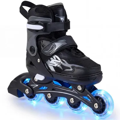 Image de Pattins à roulettes avec des roues illuminées, modèle TS10372GR, taille 30-33, couleur grise