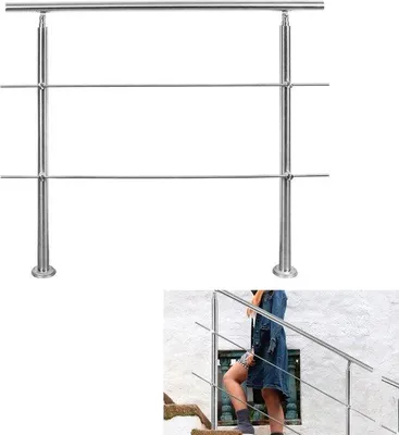 Immagine prodotto di Corrimano in acciaio inossidabile da 160 cm con 2 traverse