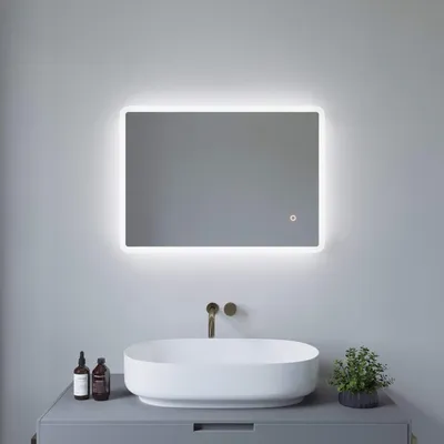Produktbild von LED Badspiegel Badezimmerspiegel Bad Spiegel mit Beleuchtung 70x50cm Wandspiegel Dimmbar Touch Schalter Kaltweiß 6400K Abgerundete Ecken