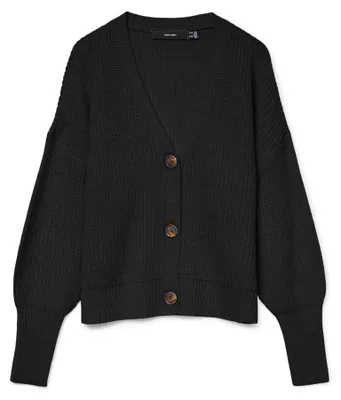 Produktbild von Vero Moda VMLEA Knit Cardigan, Pullover, Erwachsener, Weiblich, Schwarz, L, Acryl
