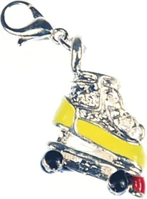 Produktbild von Rollschuh Charm Anhänger Bettelarmband Miniblings Rollschuhe Diskoroller gelb