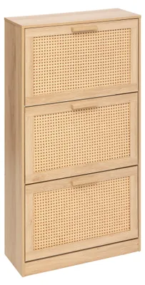 Produktbild von Schmaler hoher Schuhschrank CANE, Wiener Geflecht, 60 x 24 x 113 cm