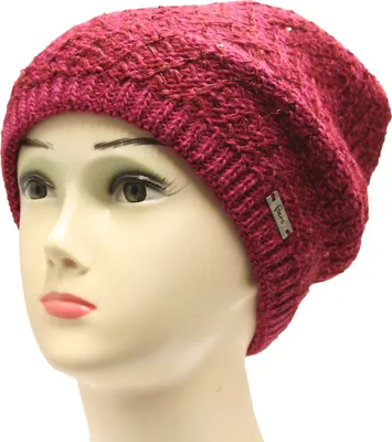 Produktbild von Faera Wintermütze warm gefüttert mit Kunstfell Bommel-Mütze Winter Mütze Strick-Mütze Glitzer Beanie-Mütze Damen One-Size 620038 Rot