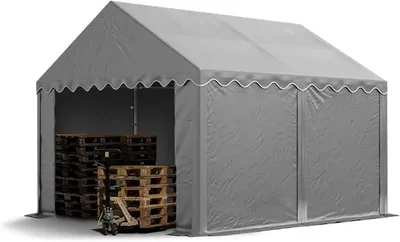 Zdjęcie produktu dla Namiot namiotowy 3x4 m, hala namiotowa, zadaszenie, namiot pastwiskowy, plandeka PVC, wytrzymałość 700 N, wodoodporny, kolor: szary