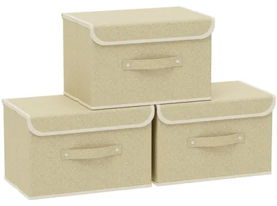 Image de Lot de 3 boîtes de rangement avec couvercle pour l'organisation