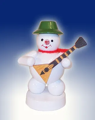 Produktbild von Schneemann Musikant mit Balalaika (8cm) von Zenker Volkskunst