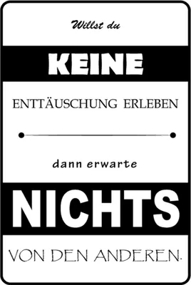 Produktbild von vianmo Holzschild 18x12 cm Erwarte nichts von Anderen Dekoration