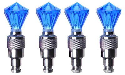 Produktbild von 4er-Set Fahrradreifenventilbeleuchtung mit intelligentem Sensor, LED-Fahrradradlampe für Nachtfahrten, farbenfrohe Ventildekoration für Rennrad und Mountainbike, Fahrradzubehör