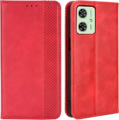 Produktbild von Motorola Moto G54 Hülle - Coverup Vintage Style Klapphülle - Rot