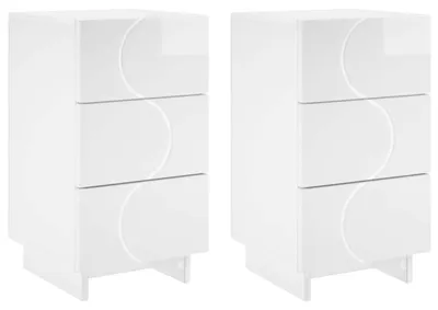 Obrázek produktu pro Noční skříňka 2 ks Bílá s vysokým leskem 33,5 x 34,5 x 60 cm