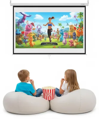 Produktbild von Mucola Leinwand Projektionsleinwand Beamerleinwand Kinoleinwand Rolloleinwand Projektor Beamer Heimkino Präsentationswand - 152x152CM