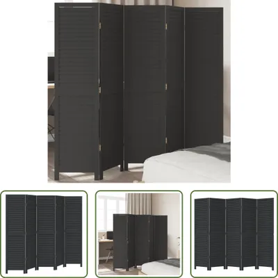 Produktbild von The Living Store 5-tlg. Raumteiler Schwarz Massivholz Paulownia