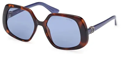 Produktbild von Damen Sonnenbrille Braun - Quadratisch, Blau getönte Linsen