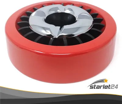 Produktbild von Starlet24® Windaschenbecher ROT Gluttöter rund flach - stabiler Metall-Kunststoff-Aschenbecher für draußen & drinnen, spülmaschinenfest, Ø 14 cm