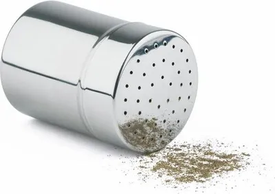 Produktbild von APS 777 Streuer, fein, Ø 5,5 cm, Höhe 7,5 cm, Löcher Ø 1 mm, Behälter aus Edelstahl, Staubdeckel aus PP
