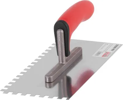 Productafbeelding van Strend Pro Premium BRAVO RED SoftHand gladmakker, afmetingen 270x130 mm, dikte 0,7 mm, randhoogte 8 mm, roestvrij staal