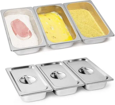 Obrázek produktu pro 3dílná sada Unyqoos® z nerezové oceli s víkem pro všestranné použití v kuchyni