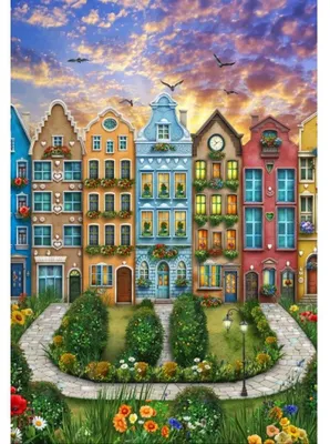 Image de Puzzle Alipson « The Rainbow Village » - 1 000 pièces, motif coloré