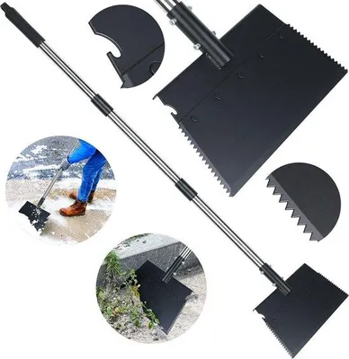 Immagine prodotto di Pala da neve multifunzionale per la pulizia del giardino e lo sgombero della neve, 127 cm - testa regolabile - pala da ghiaccio - attrezzo a vanga per zappare e scavare - martello da lavoro per esterni