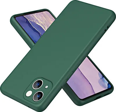 Produktbild von iPhone 13 Hülle, Flüssig Silikon Handyhülle Stoßfest Kratzfest Schutzhülle für iPhone 13 Grün