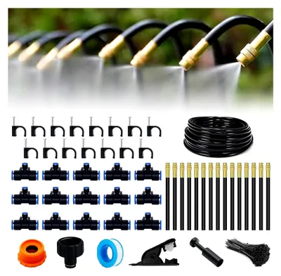Produktbild von Garten Bewässerungssystem, Bewässerungskit 15M, Nebelbewässerungskit, DIY Gartenbewässerung, 360° automatische Bewässerungsschlauch, für Topfpflanzen, Balkon, Blumenbeet, Terrasse