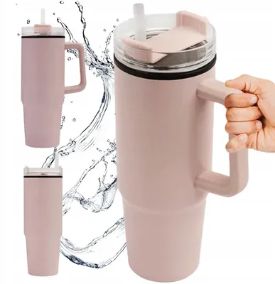 Zdjęcie produktu dla Termos na napoje o pojemności 900 ml z uchwytem i słomką