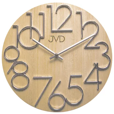 Produktbild von JVD HT99.2 Wanduhr Quarz analog Holz ahorn farben rund