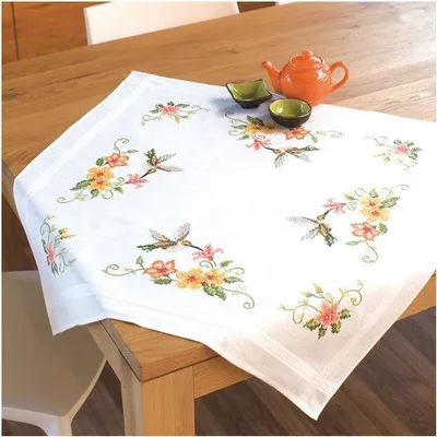 Produktbild von Kreuzstich Stickerei Paket Tischdecke markiert 80x80 cm