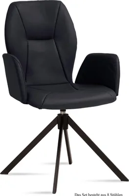 Produktbild von Armlehnstuhl drehbar (8er-Set) Deonne 58x92x60 Schwarz/Anthrazit