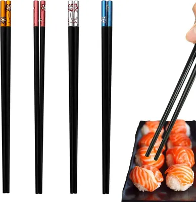 Imagen del producto de Palillos de acero inoxidable, reutilizables, de 23 cm, para la cocina