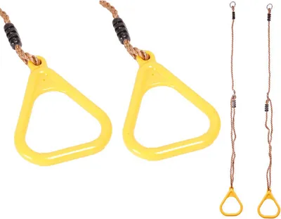 Produktbild von GARTEN-NEXT Turngeräte Turnringe aus Kunststoff Zubehör für Spielplatz Turnen Gymrings GELB