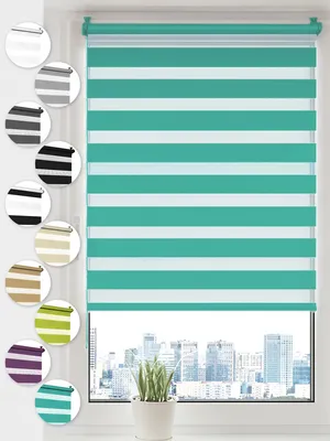 Produktbild von Sonello Doppelrollo Klemmfix ohne Bohren Duo Rollo Klemmrollo Sonnenschutzrollo Fensterrollo für Fenster & Türen Zebrarollo Seitenzugrollo 115cm x 130cm Türkis