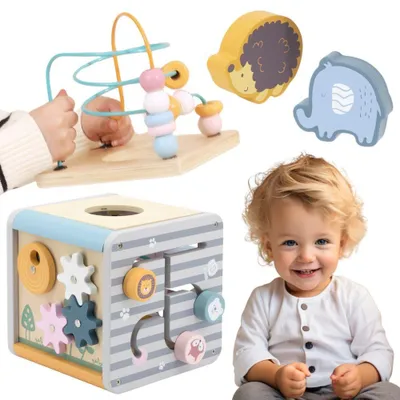 Immagine prodotto di Viga Polarb Activity Box Centro giochi educativo in legno Cubo 5 in 1