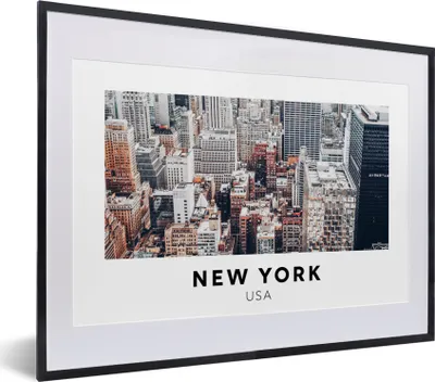 Produktbild von MuchoWow® Gerahmtes Poster New York - Amerika - Architektur 40x30 cm - Poster mit Schwarzem Bilderrahmen Wandposter Rahmen Foto Bilder - Bilderrahmen - Poster im Rahmen