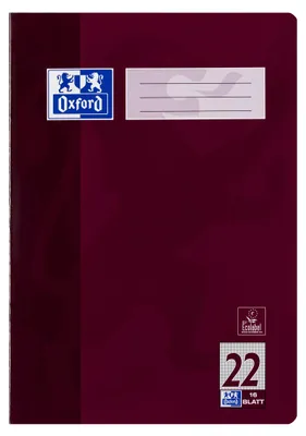 Image de 15x Oxford 100050308 cahier d'écolier DIN A4 linéature 22 quadrillé 16 feuilles