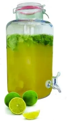 Produktbild von Getränkespender Glas, 8 Liter, weiß, für Partys
