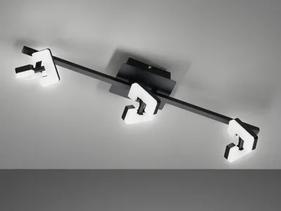 Zdjęcie produktu dla Reflektor sufitowy LED czarny 3 reflektory obrotowe, lampa do salonu lampa do przedpokoju
