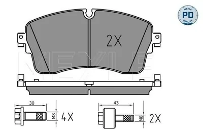 Produktbild von MEYLE 025 224 8517/PD Bremsbeläge Vorne für LAND ROVER Range Rover Evoque (L538) für JAGUAR E-Pace (X540)