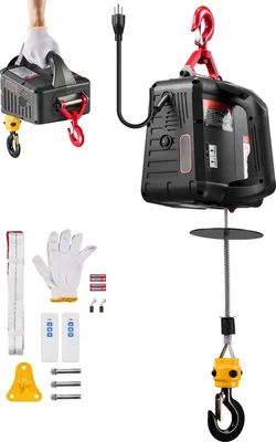 Immagine prodotto di Argano elettrico - paranco elettrico/sollevatore 2 in 1 - portata 500 kg - motore 1500 W - altezza di sollevamento 7,6 m - velocità di sollevamento 5 m/min - telecomando con cavo e wireless